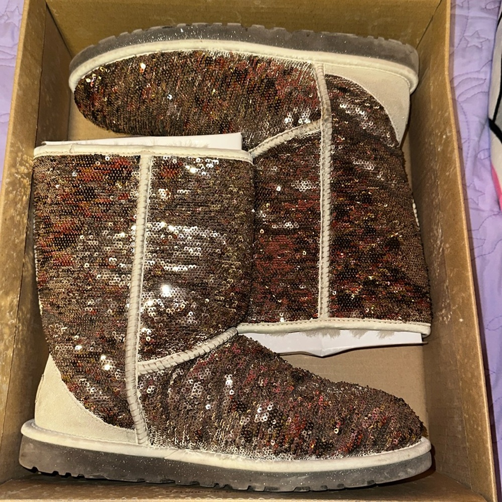 gold sequin ugg boots